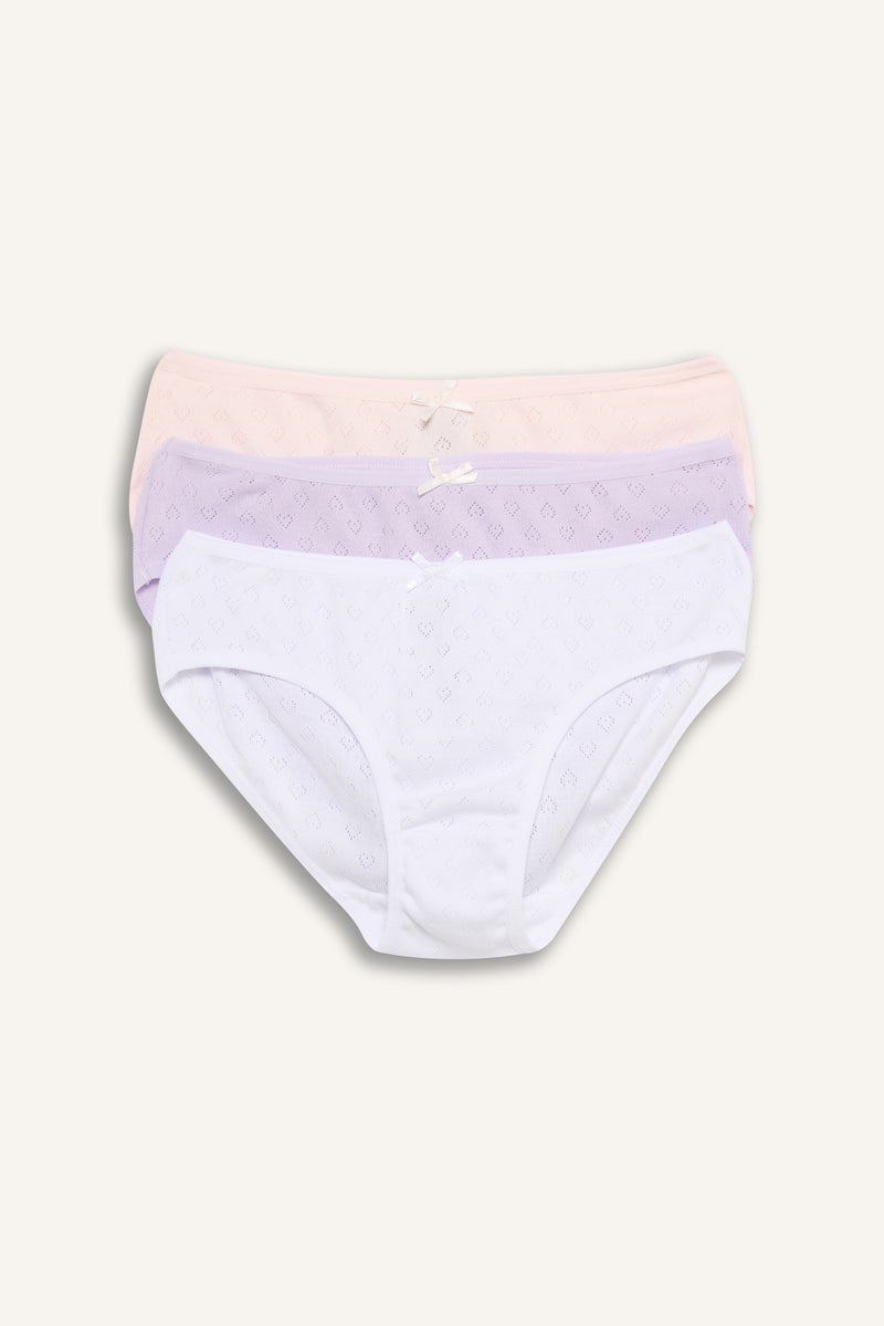 DeFacto Pink Girl Girl Heart Patterned 3 Piece Slip Panties Casual - Image 1